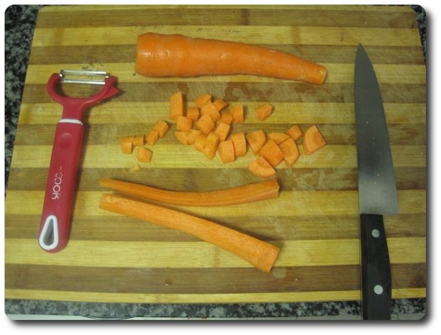 Hacemos lo mismo con las zanahorias.