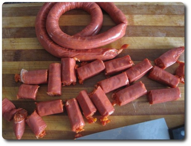 Las vamos a cortar en trozos de un bocado más o menos.